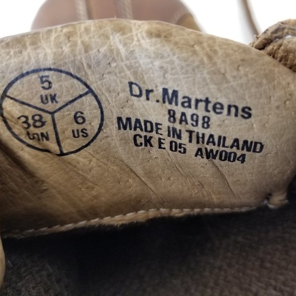 Dr Martens 8A98 Women's Two-Tone Tan Suede Leather - Picture 8 of 8